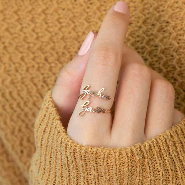 Customized Adjustable Stylish Name Ring