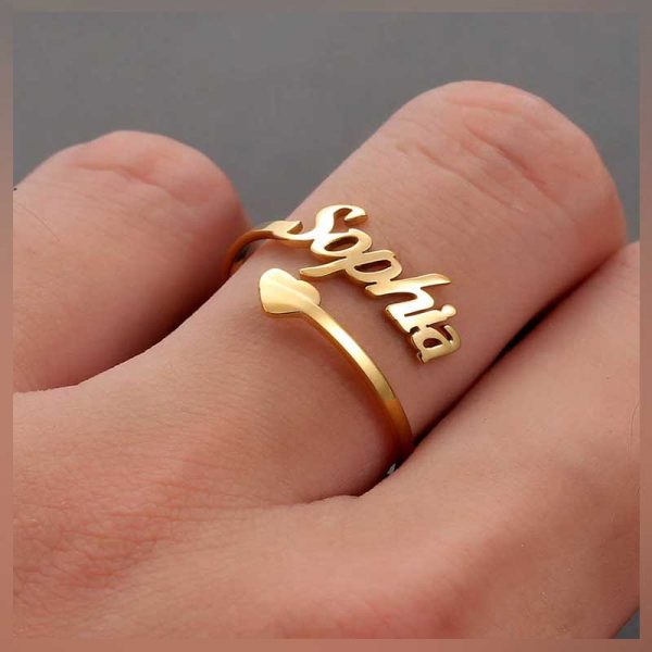 Customized Adjustable Single Name Ring