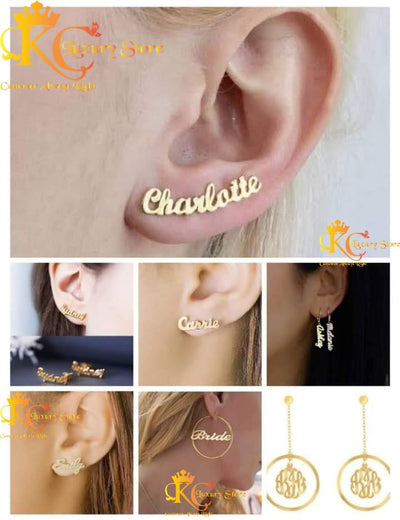 KC Customized Fancy Earring With Your Name