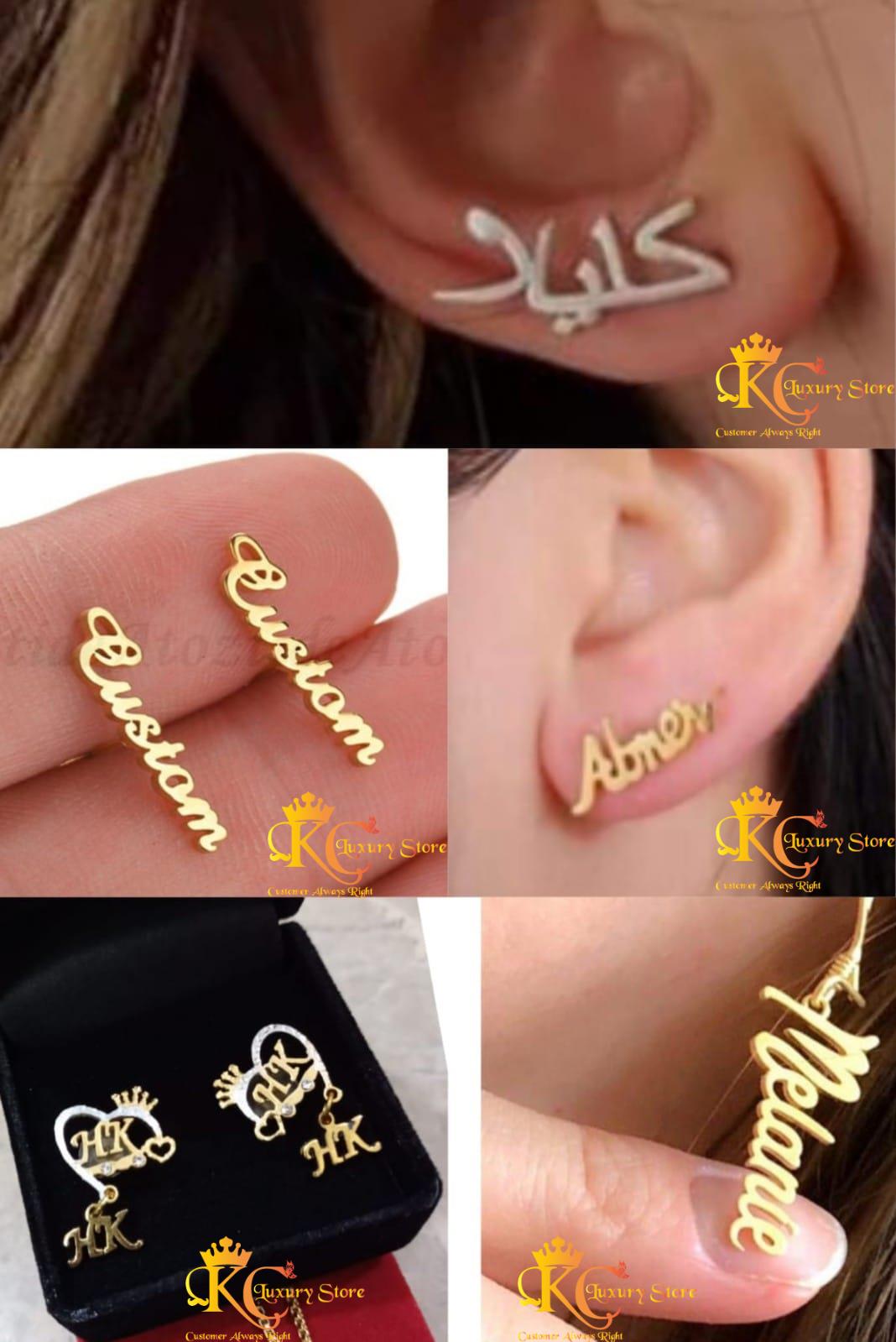 KC Customized Fancy Earring With Your Name