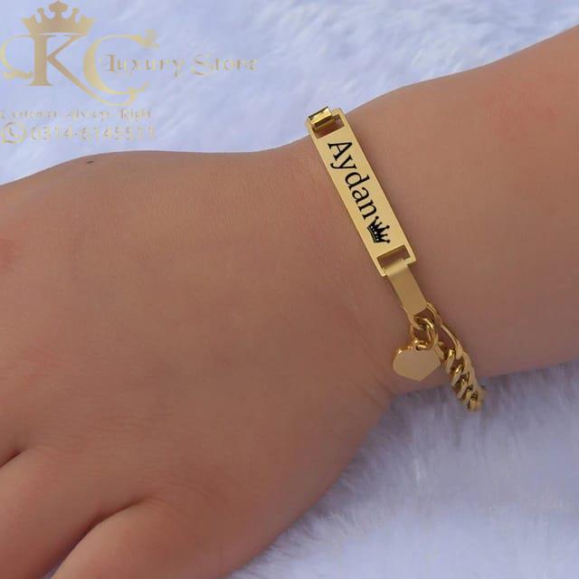 KC Customized Beautiful Kids Customize Engraved Name Bracelet