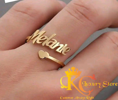 Customized Adjustable Single Name Ring