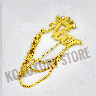 KC Customized Coat Lapilpin Pin Crown & Chains With Your Name