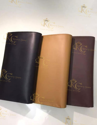 KC Customized Men & Women Long Leather Wallet Set