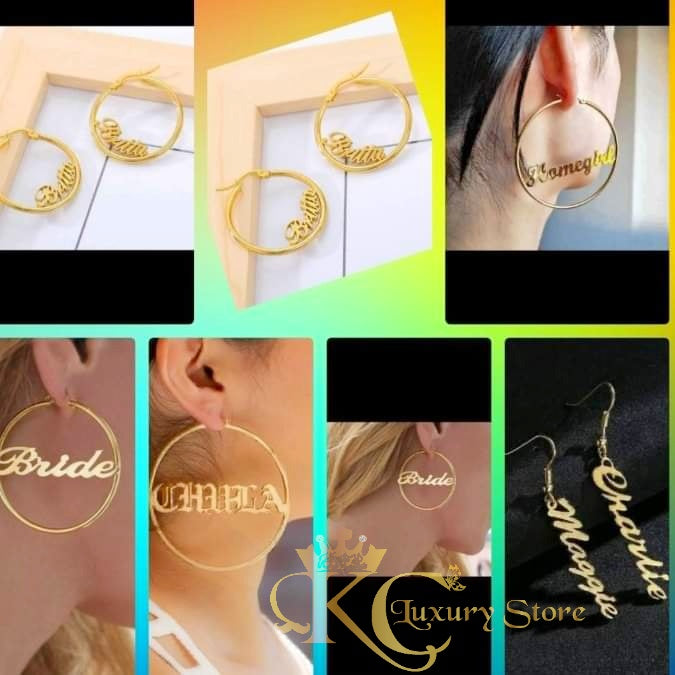 KC Customized Fancy Earring With Your Name