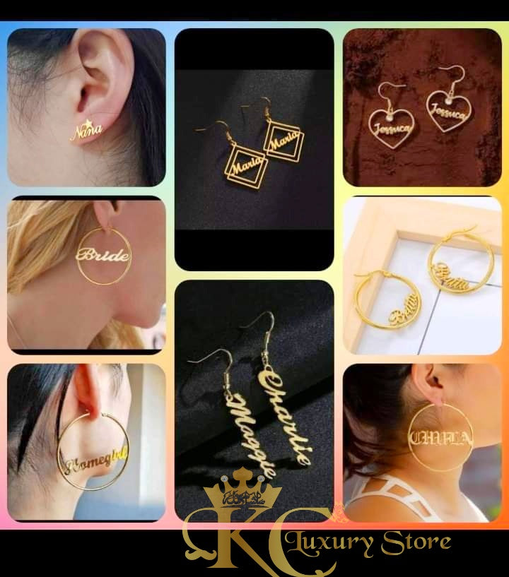 KC Customized Fancy Earring With Your Name